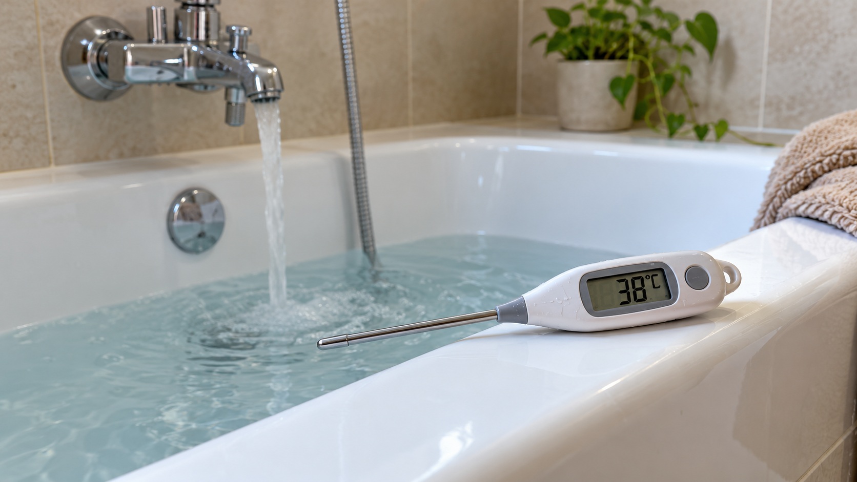 Comparación del tiempo de llegada del agua caliente entre una ducha y un lavabo cercano para localizar si la demora está en la grifería o en la distribución